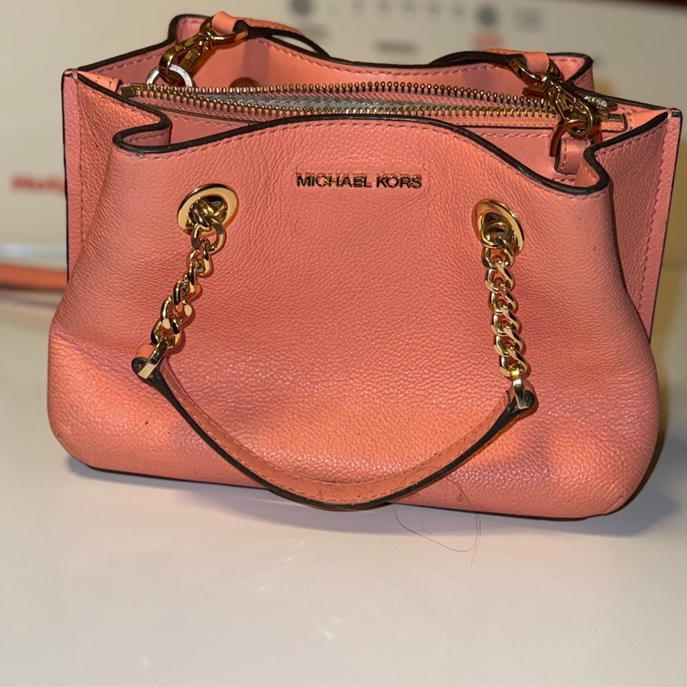 Michael Kors Mini Coral Leather Hand or Shoulder Bag